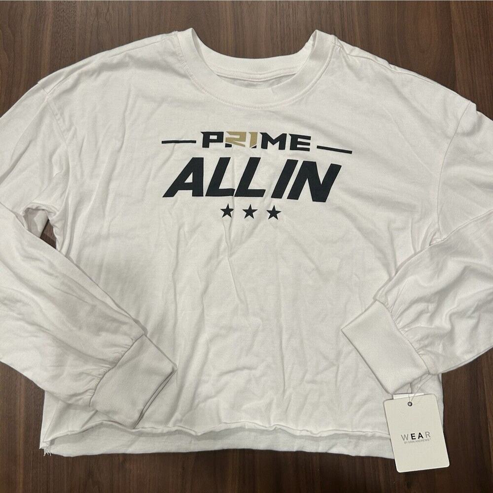 New WEAR by Erin Andrews Women's Coach Prime “All In” Long Sleeve T-Shirt Medium